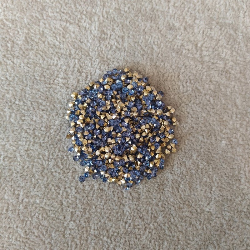 Rhinestones, blue colour, diameter 3.5(+/-)mm, pack/4g(+/-)