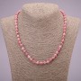 Natural Rhodochrosite Stone Necklace, Smooth Round Beads, Diameter 6(+-)mm, Length 45cm