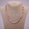 Natural Rhodonite Necklace, Smooth Round Bead, Diameter 6(+-)mm, Length 45cm