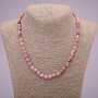 Natural Rhodonite Necklace, Smooth Round Bead, Diameter 6(+-)mm, Length 45cm