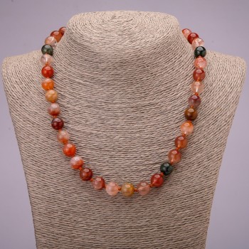 Natural Rutilated Quartz Necklace, Assorted, smooth round bead, diameter 10(+/-)mm, length 45cm