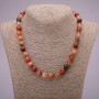 Natural Rutilated Quartz Necklace, Assorted, smooth round bead, diameter 10(+/-)mm, length 45cm