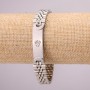 Stainless Steel Metal Bracelet with Clasp, Thickness 12mm, Length 21cm, Silver Colour