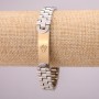 Stainless Steel Metal Bracelet with Clasp, Thickness 12mm, Length 21cm, Silver Colour