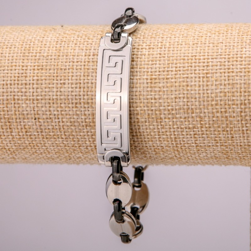 Stainless Steel Metal Bracelet with Clasp, Thickness 12mm, Length 21cm, Silver Colour