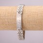 Stainless Steel Metal Bracelet with Clasp, Thickness 12mm, Length 21cm, Silver Colour