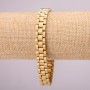 Stainless Steel Metal Bracelet with Clasp, Thickness 10mm, Length 21cm, Gold Colour