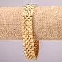 Stainless Steel Metal Bracelet with Clasp, Thickness 16mm, Length 21cm, Gold Colour