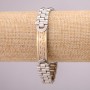 Stainless Steel Metal Bracelet with Clasp, Thickness 12mm, Length 21cm, Silver with Gold Colour