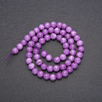 Tinted Quartz (Amethyst-Style) Beads, Smooth Round, Strand, Diameter 6.5mm +/-, Length 38cm (+/-)