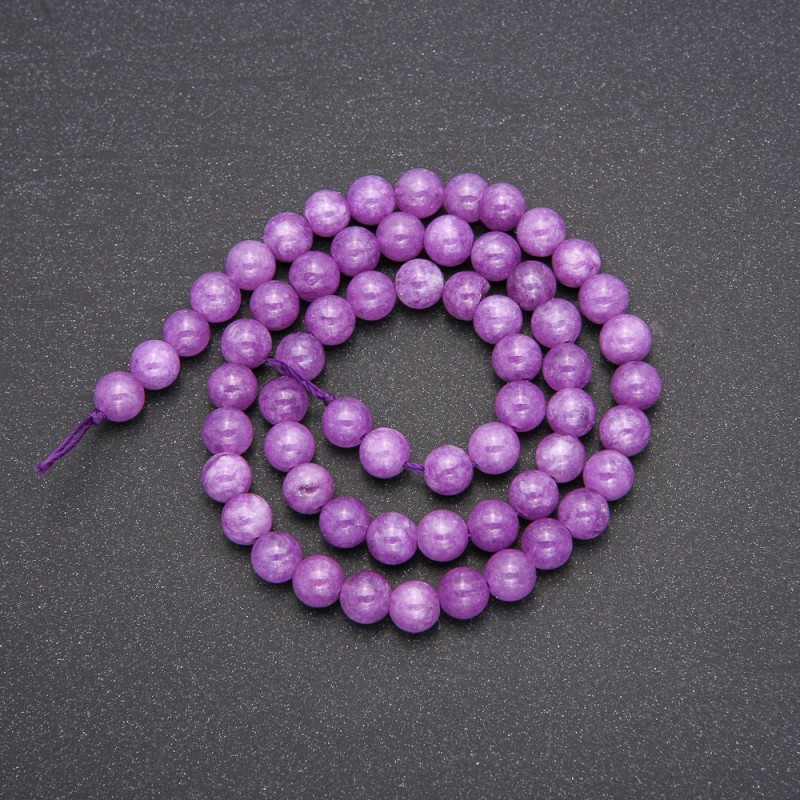 Tinted Quartz (Amethyst-Style) Beads, Smooth Round, Strand, Diameter 6.5mm +/-, Length 38cm (+/-)