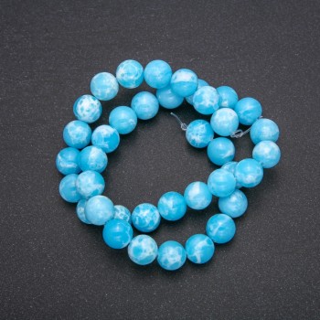 Imitation Larimar Acrylic Beads, Smooth Round, Strand, Diameter 10mm, Length 38cm (+/-)