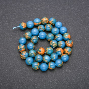 Variscite Beads, Blue, Smooth Round, Strand, Diameter 10mm, Length 36cm (+/-)