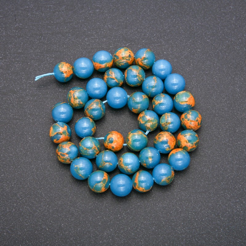 Variscite Beads, Blue, Smooth Round, Strand, Diameter 10mm, Length 36cm (+/-)