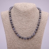 Natural Iolite Stone Necklace, Smooth Round Beads, Diameter 8mm (+/-), Length 48cm