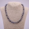 Natural Iolite Stone Necklace, Smooth Round Beads, Diameter 10mm (+/-), Length 48cm