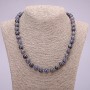 Natural Iolite Stone Necklace, Smooth Round Beads, Diameter 10mm (+/-), Length 48cm