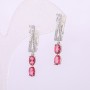 Xuping Earrings with Pink Stones 31x5mm Rhodium