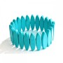 Turquoise oval sharp Bracelet on elastic blue