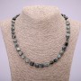 Natural Hawk's Eye Stone Necklace, tumbled, diameter 8x12(+-)mm, length 48cm