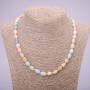Natural Morganite Stone Necklace, tumbled, diameter 7x9(+-)mm, length 48cm