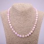 Kunzite Natural Stone Necklace, tumbled, diameter 9x10(+-)mm, length 46-49cm+