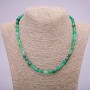 Green Agate Natural Stone Necklace, tumbled, diameter 7x9(+-)mm, length 48cm