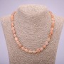Selenite Natural Stone Necklace, tumbled, diameter 7x9(+-)mm, length 48cm