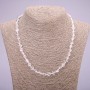 Rock Crystal Natural Stone Necklace, tumbled, diameter 8x10(+-)mm, length 45cm+