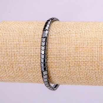 Elastic Bracelet, Hematite Zigzag Stone, Diameter 5x4x3mm, Length 18cm