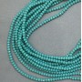 Czech Crystal Beads on a Thread, 3.5mm Diameter, Matte Glass, Green-Blue Aquamarine, 41cm Length