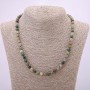 Natural Stone Necklace Jasper Smooth Round Bead, Diameter 6(+/-)mm, Length 48