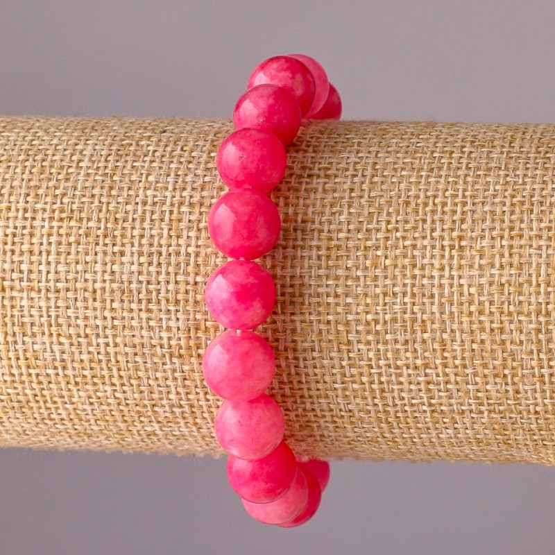 Imitation Tourmaline Bracelet on Elastic, Smooth Bead, 10mm Diameter, 18cm Circumference