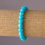 Imitation Larimar Acrylic Bracelet on Elastic, Smooth Bead, 8mm Diameter, 18cm Circumference