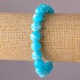 Larimar Imitation Acrylic Bracelet on Elastic, Smooth Bead, 10mm Diameter, 18cm Circumference