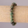 Bracelet, natural Jasper gemstone on elastic with smooth round bead, diameter 10mm, circumference 18cm