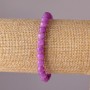 Amethyst-Toned Quartz Bracelet on Elastic, Smooth Bead, 6mm Diameter, 18cm Circumference