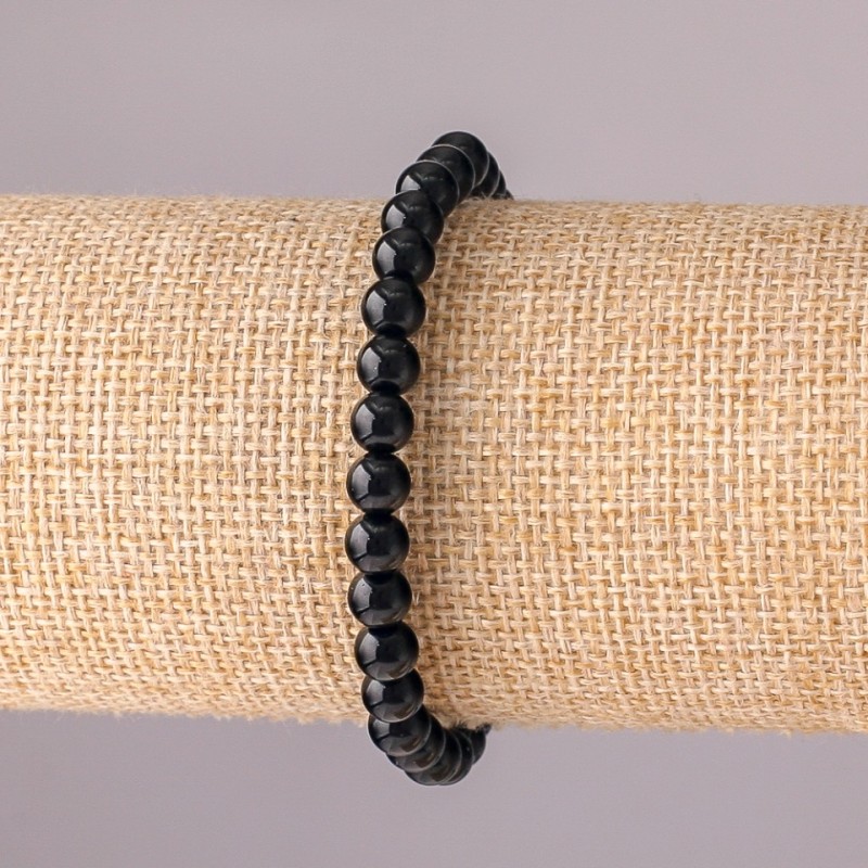 Agate Bracelet artificial on elastic smooth round bead, diameter 6mm circumference 18cm