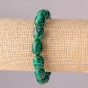 Malachite Bracelet, Barrel (Pressed) Beads on Elastic, 10x14mm, 18cm Length