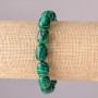 Malachite Bracelet, Barrel (Pressed) Beads on Elastic, 10x14mm, 18cm Length