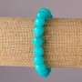 Aquamarine Bracelet on Elastic, Smooth Bead, 10mm Diameter, 18cm Circumference