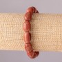 Golden Sand Aventurine Natural Stone Bracelet, Barrel Beads on Elastic, 10x14mm, 18cm Circumference