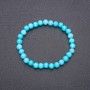 Aquamarine Bracelet on Elastic, Smooth Bead, 6mm Diameter, 18cm Circumference