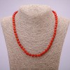 Natural Carnelian Stone Necklace, Smooth Round Beads, 6mm, 48cm Length