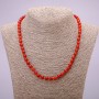 Natural Carnelian Stone Necklace, Smooth Round Beads, 6mm, 48cm Length