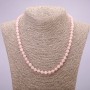 Natural Rose Quartz Necklace, Smooth Round Bead, Diameter 6mm, Length 45cm+