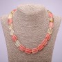 Natural Chalcedony Necklace, rectangle beads 13x18mm, length 48cm