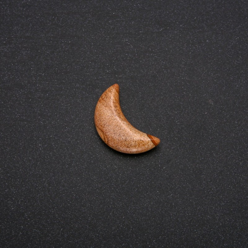 Picture Jasper Souvenir Stone in Moon Shape 16x30x8(+-)mm
