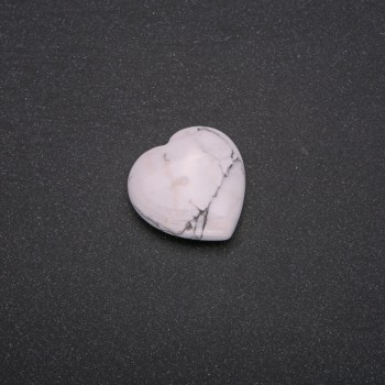 Cacholong Souvenir Stone in Heart Shape 30x30x10(+-)mm