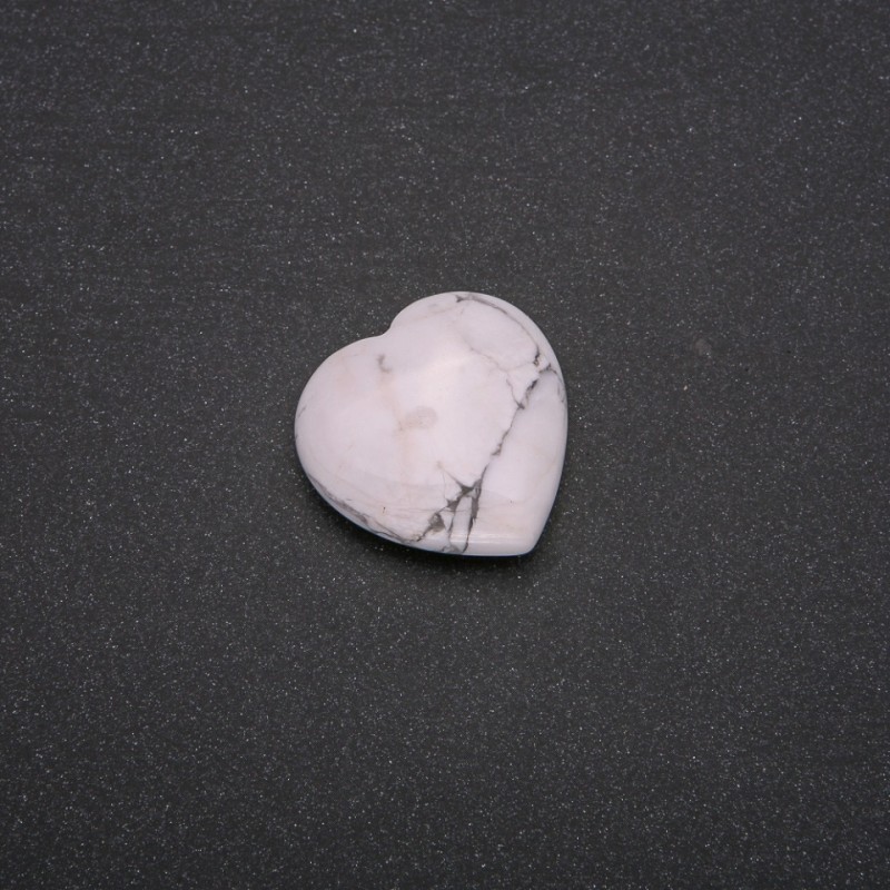 Cacholong Souvenir Stone in Heart Shape 30x30x10(+-)mm